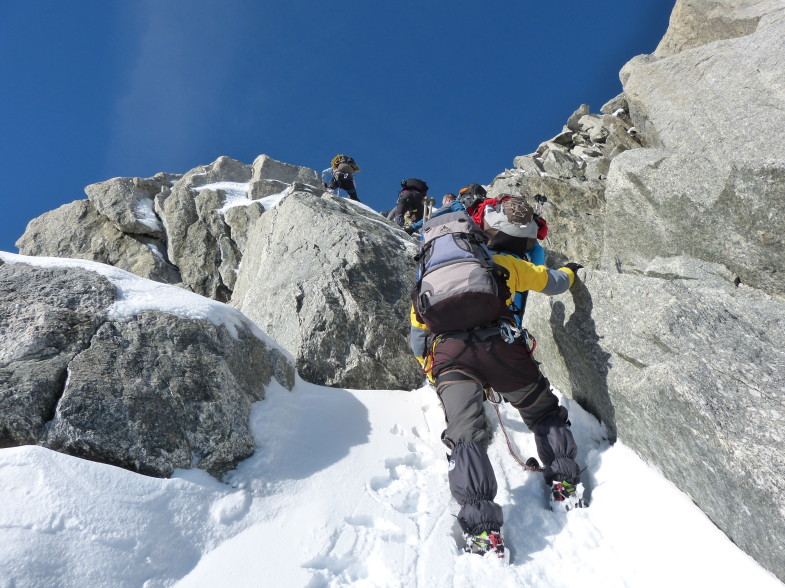 Am SW Grat la Tour Ronde, etwas später haben wir umgedreht