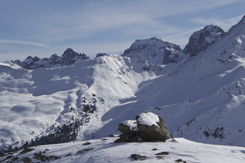 Blick zu den Kalkkögeln, davor der Schafleger